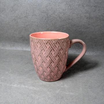 Colorful Embossed Stoneware Mug
