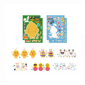 Toys de Pâques Happy Kids: Promotion de 1 $ 1 Dollartoys avec un lapin de dessins animés, un lapin, des carottes, des poussins et des autocollants pour les décorations de fête à domicile