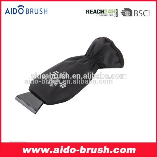 Black color with snow flake print glove transparent Ice scraper
