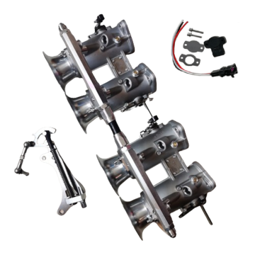 TZ5S-40-2 FAJS Dual 40MM DCOE Throttle Body Kit - Silver, Ideal for Racing and CARB to EFI Conversion
