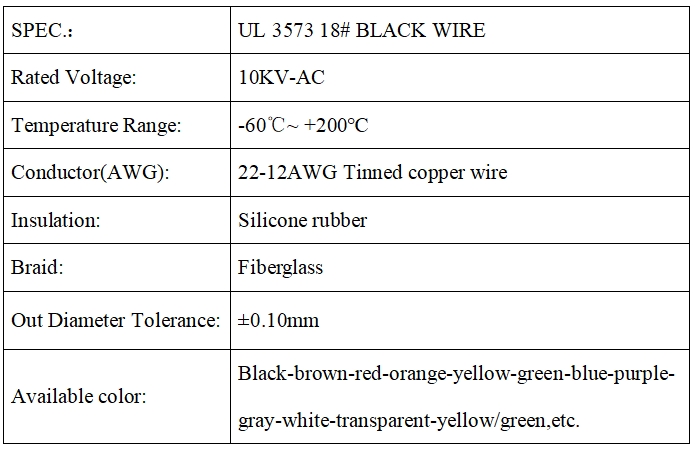 UL 3573 18# BLACK WIRE