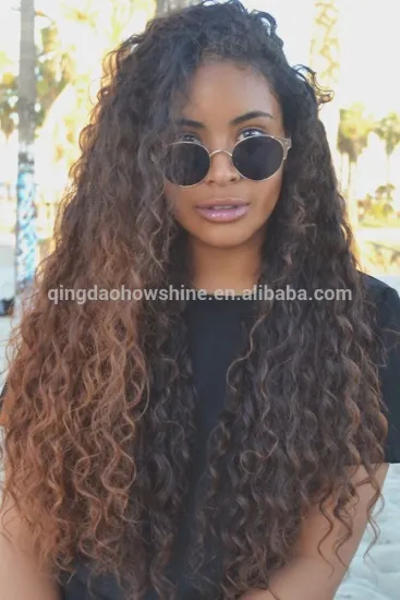 Blonde curly-wavy 30 inch brazilian hair lace front wig in silk top 6# side part lace front wig