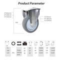 TPR 3/4/5 Inch Caster Rigid Industry Casters