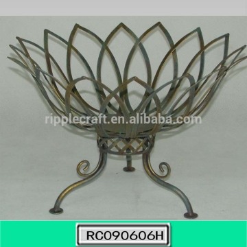 Floor Standing Wrought Iron Fruit Basket Home Decoration
