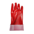 Red PVC coated gloves polyster linning 35cm