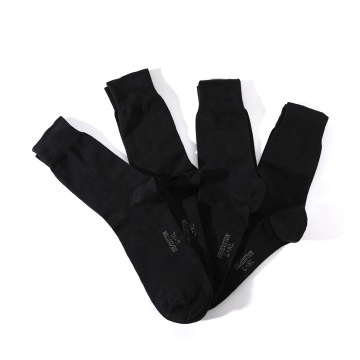 Quality assurance size optional four season wear business mens crew official black socks 100% cotton