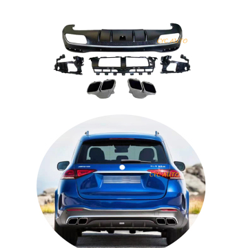 Diffusore posteriore in stile GLE63 e kit per il corpo per Mercedes Benz GLE Classe W167/V167 SUV (2020-2021)