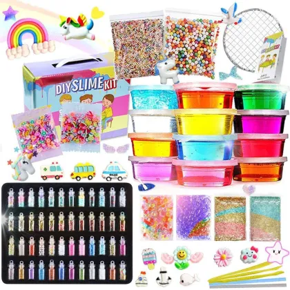 2023 Top Trend: Fruit Face Slime Kit - DIY Crystal Slime Supplies & Gift Set
