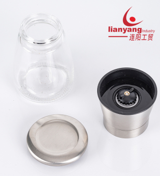 glass jar manual salt&pepper mill grinder set