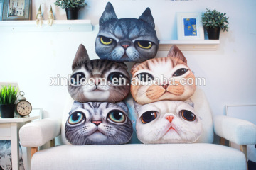 creative lovely cartoon animal 3D printing lifelike Meow star people big face cat super soft short plush car sofa cushion pillow