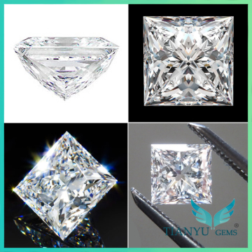 wholesale russian synthetic diamonds charles&keith princess cut 6x6mm white moissanite