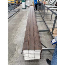 Brown Wood Grain Double Groove Metal Carved Panel Exterior Wall Panel