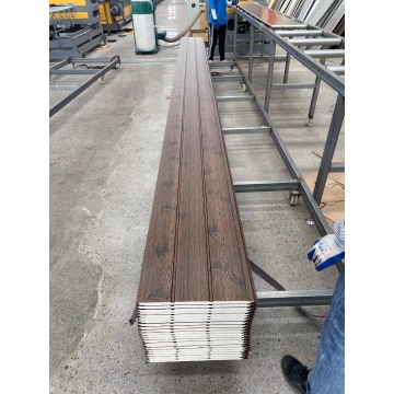 Brown Wood Grain Double Groove Metal Carved Panel Exterior Wall Panel