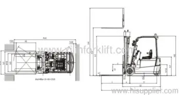 Three Wheel Electric Forklift Truck 