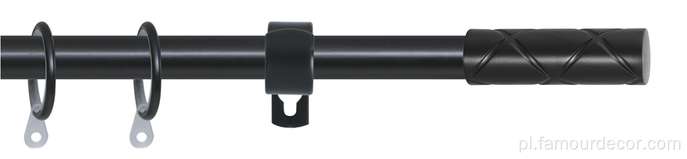 Black Color Cylinder Rhombus Curtain Rod