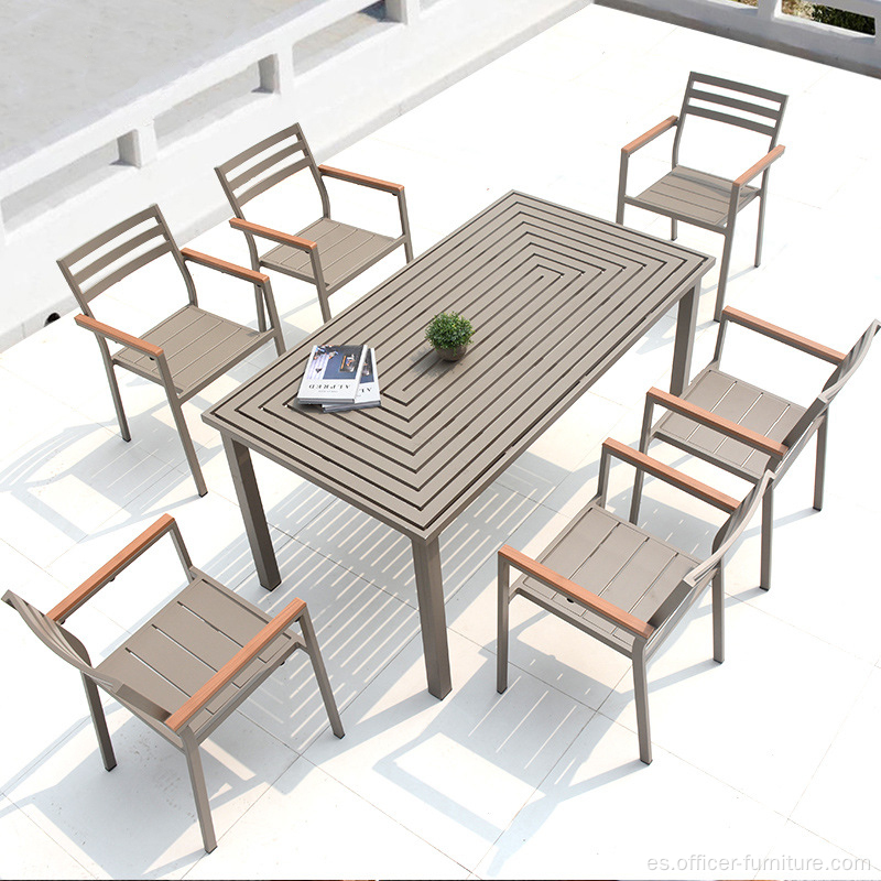 Mesa y sillas de jardín de aleación de aluminio al aire libre