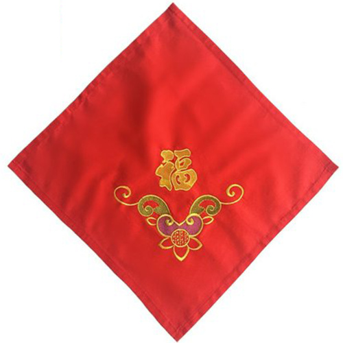 Handkerchief embroidery festive wedding centenary red