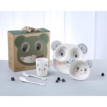 panda shaped kids dinnerware set