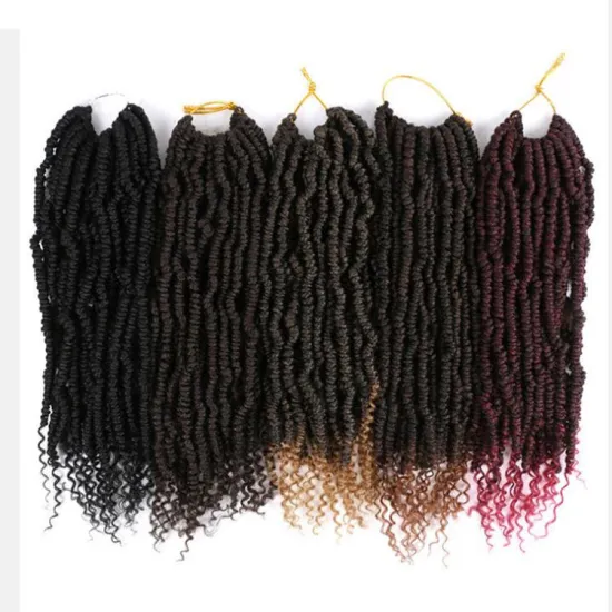 Spring Twist Hair Pretwisted 14-18 inch Bomb Twist Fluffy Synthetic Pre looped Passion Twist Crochet Braids 24 Root