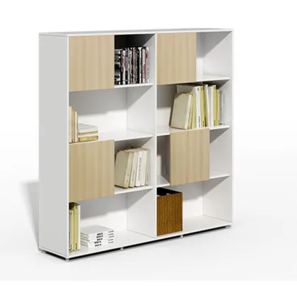 Modern Melamine Wood Bookshelf for Living Room