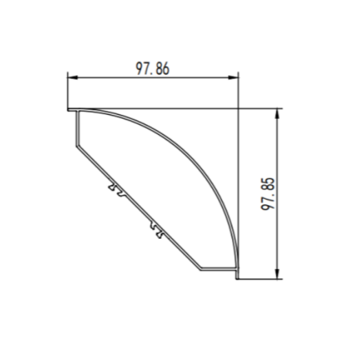 Coin de rideau d'angle d'aluminium Profil Extrusion Day