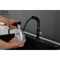 Schwarz-Gold Pull Down Kitchen Sink Mixer Wasserhahn