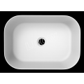 Lavabo de encimera WB002 de superficie sólida, piedra mate, blanco, 460x325x135mm