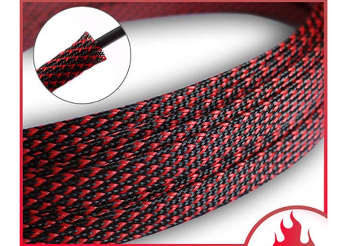 Automotive Red Braided Sleeve For Wire Ends