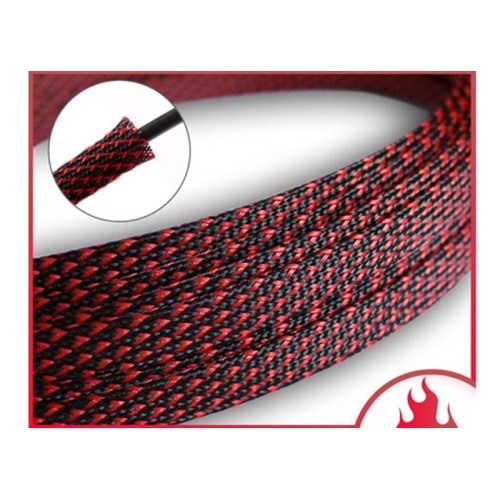 Automotive Red Braided Sleeve For Wire Ends