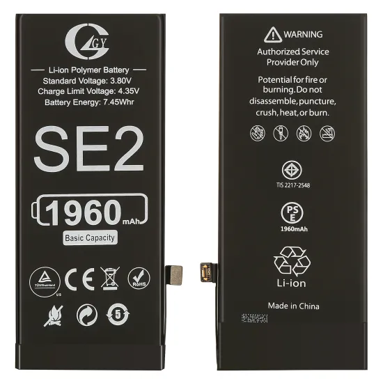 Ultra High Capacity 1960mAh GB-T 18287 2013 Mobile Phone Battery for Apple iPhone SE