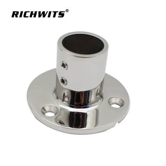 stainless steel boat handrail fittings 90 degree round flange base