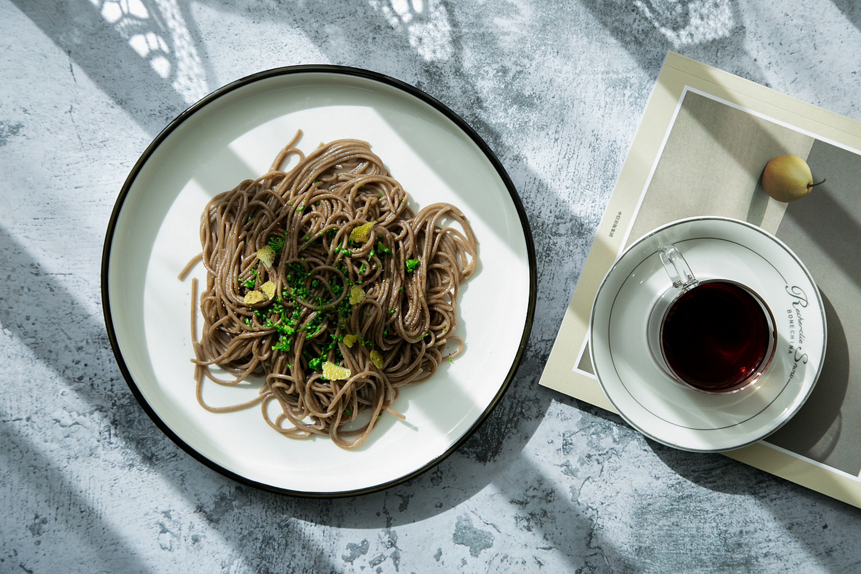 Cold Soba Noodles Soup