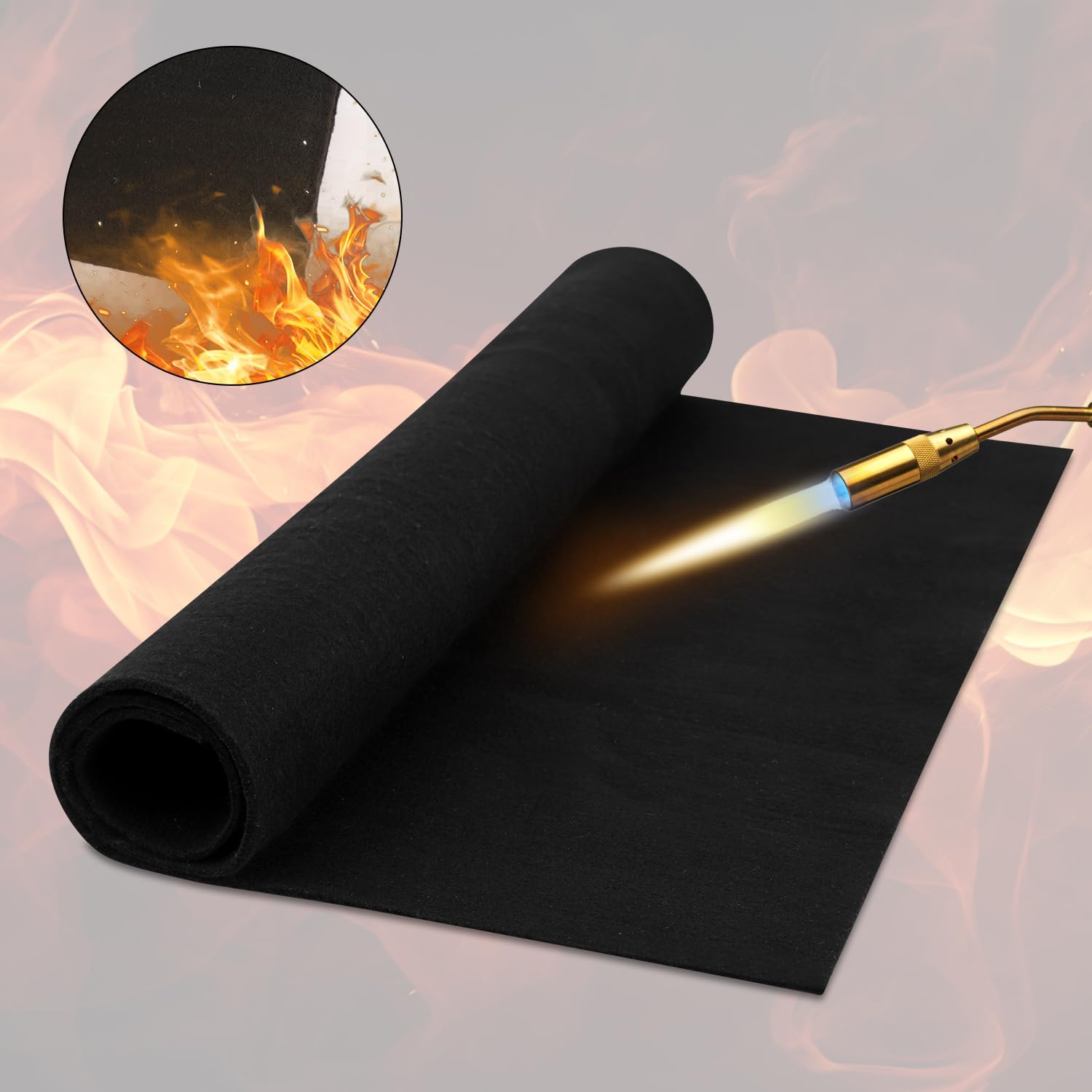 2/3/4/5/7/8/10MM Thickened Carbon Felt Welding Mat Flame Fire Retardant Protective Pad for Glass Blowing Camping Stove BBQ Grill2