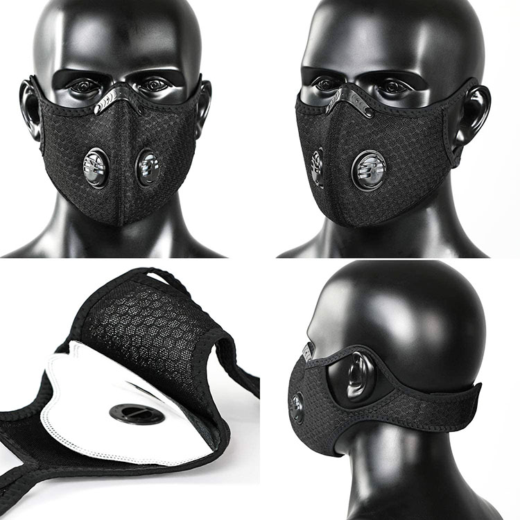 Gesichtsmasker fan swart neopreen antiviraal fytsen