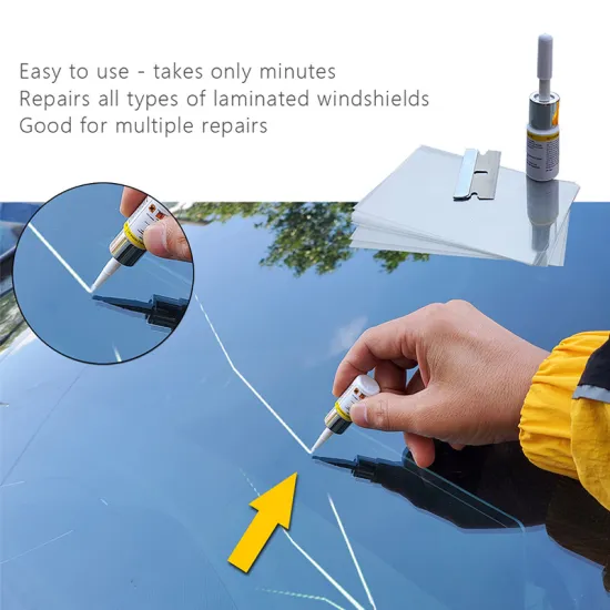 Car Windshield Repair tool DIY Window Repair Tools Windscreen Glass Scratch Crack Restore Window Screen resin+blade+strips 1Set