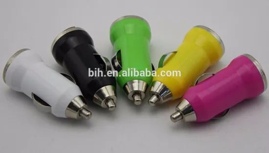 New arrival useful bullet model 2.1A colorful single usb car charger for mobile phone