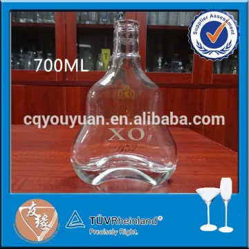 French special shape empty 700ml spirit bottle for cognac