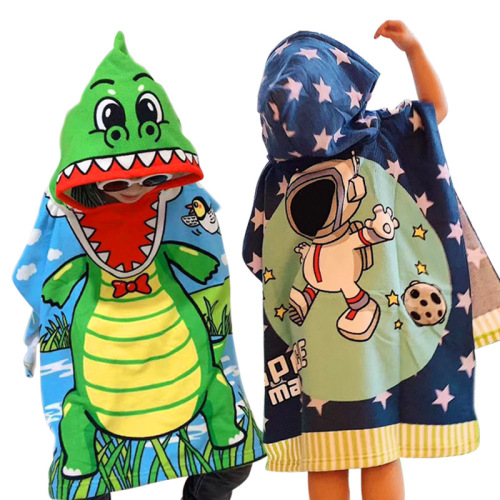 Kids Microfiber Surf Poncho Beach Swming Robe