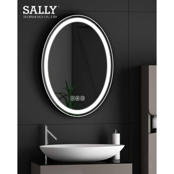 Espejo de maquillaje LED antiniebla regulable ovalado para baño SALLY