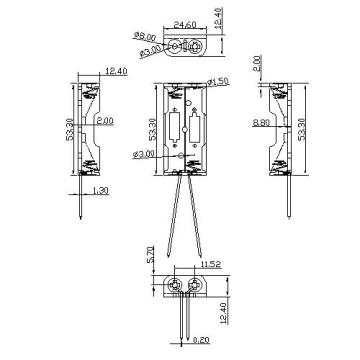 2 pieces AAA battery holders with wire leads