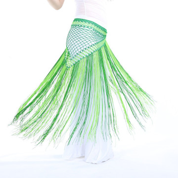 Real Silk Two-Tone Argentina Style Belly Dance Hip Scarf/Waist Chain