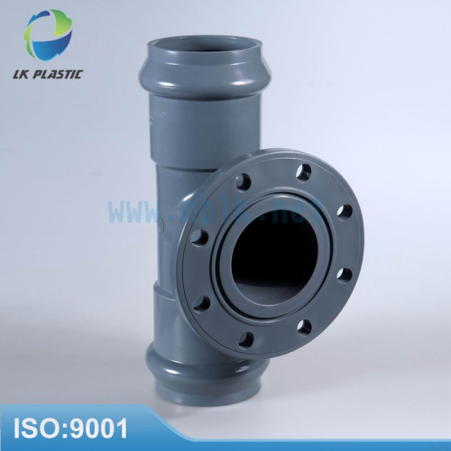 8014 PVC PIPE FITTING TWO FAUCET ONE FLANGE REGULAR TEE