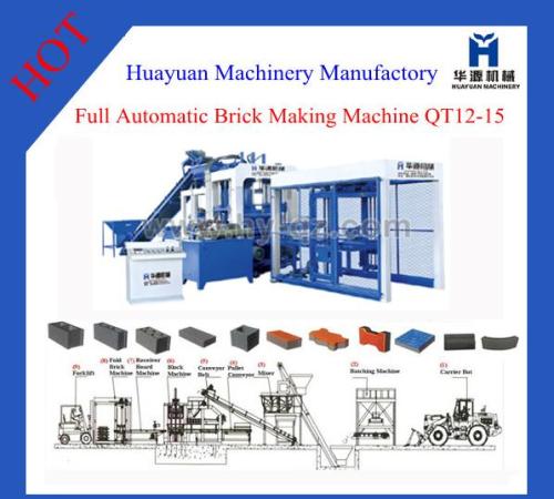 Super High Capacity Qt12-15 Automatic Concrete Interlocking Brick Making Machine