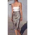 Leopard Skirt for Women Midi Length High Waist