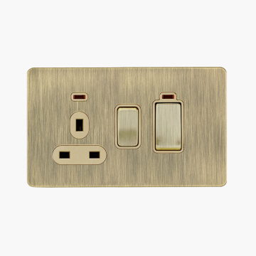 UK Standard 45A Switch with 13A Socket for Kitchen Units - High Quality Wall Electrical Sockets & Switches