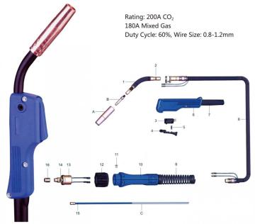 Compatible Torch And Parts For OTC 200A