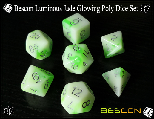 Bescon Luminous Jade Glowing Poly Dice Set-4