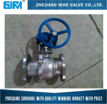 Customised high quality Stainless Steel ANSI 304/316 worm gear operated Flanged PN16/PN40 2PC ball valve