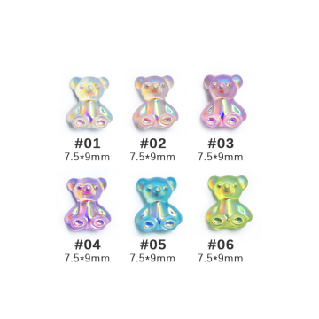 Hot Sale: 30pcs Small Bear Nail Decorations - Resin, Crystal, Fashion Nail Accessories, Nail Charms