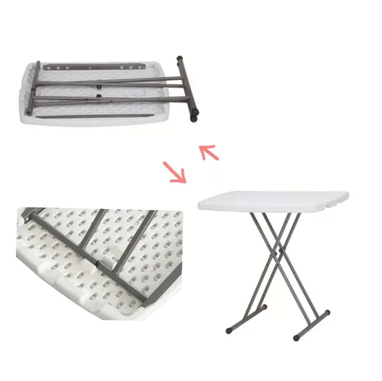 Height Adjustable Small Folding Table for Work and Study